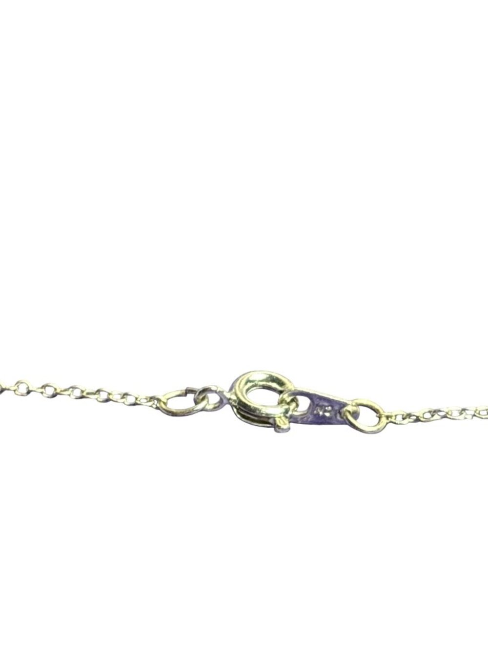 LA CN Clear CZ Pave Bar Silvertone Chain Necklace 18 - 20 inches Long - Picture 4 of 4